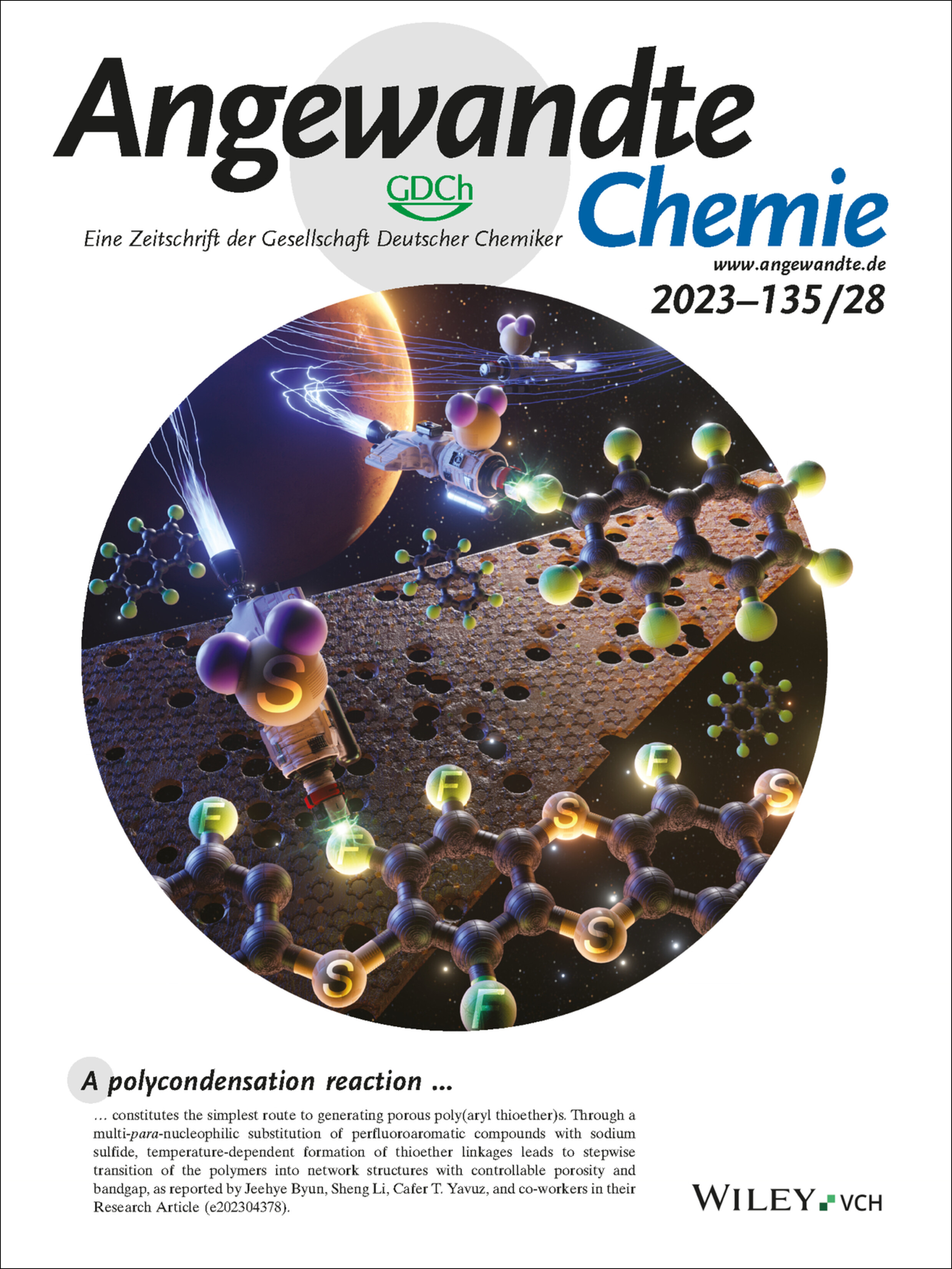 nnentitelbild: Covalent Scrambling in Porous Polyarylthioethers through a Stepwise SNAr for Tunable Bandgap and Porosity